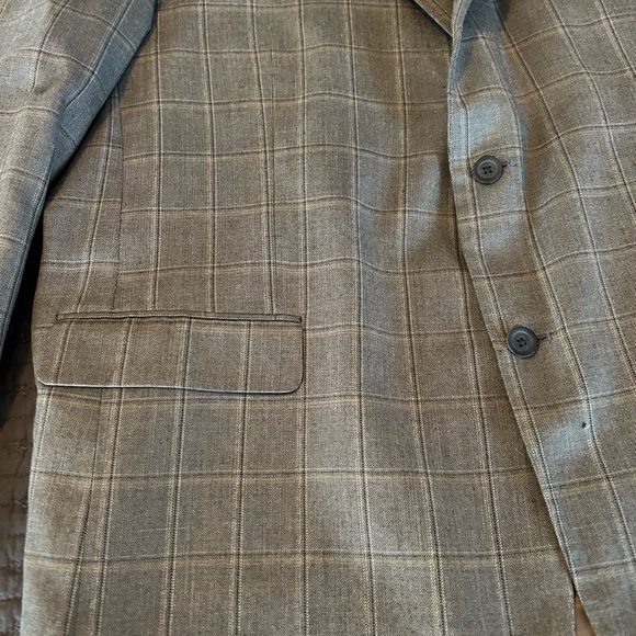 Andrew Fezza Two Button Gray Check Windowpane Sport Coat Blazer Size 50 L - Picture 3 of 8